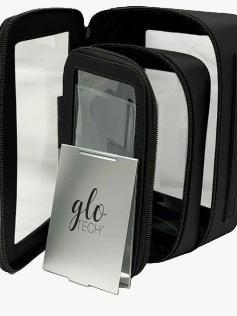 Clear Travel Makeup Bag in Black